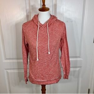 Jcrew red and white hooded sweatshirt